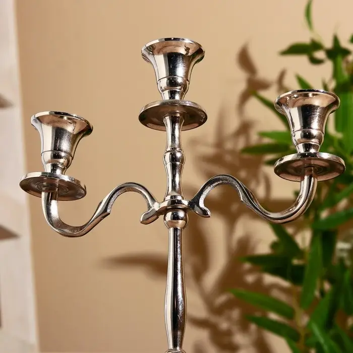 Подсвечник алюминий  Подсвечник алюминий "Власть" на 3 свечи 9х22х26 см