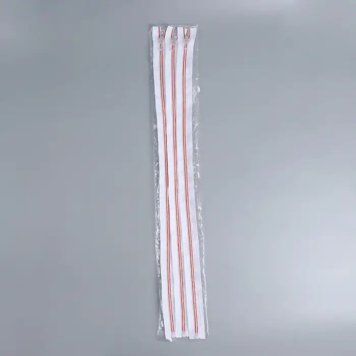 Молния «Спираль», №5, разъёмная, замок автомат, 60 см, белая, красная Молния «Спираль», №5, разъёмная, замок автомат, 60 см, белая, красная