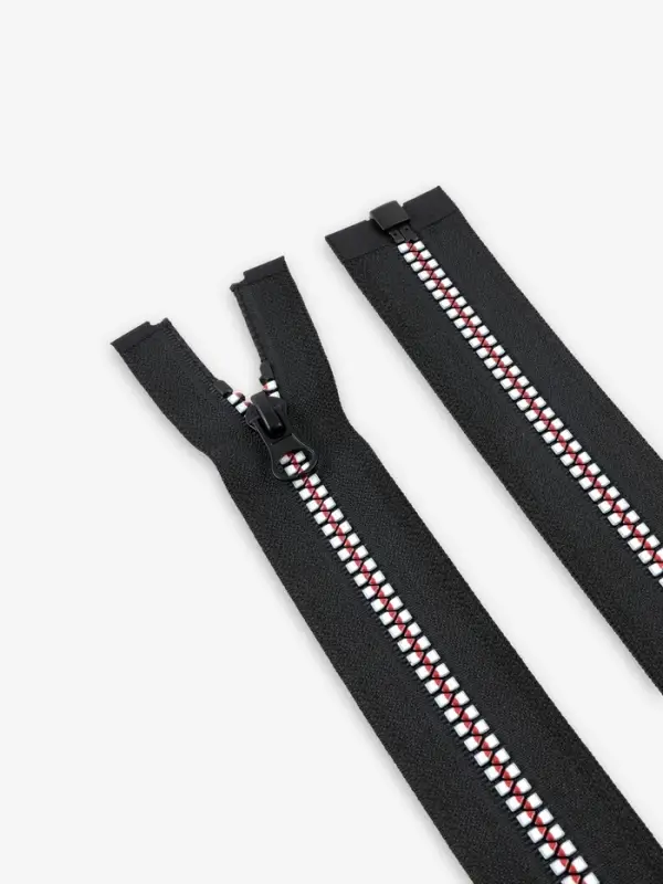 Молния &laquo;Трактор&raquo;, №5, разъёмная, замок автомат, 70 см, чёрная, белая, красная