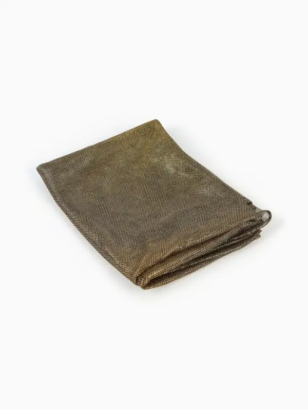 Лоскут трикотаж сетка, мелкая кольчуга золото на черном 100*150см Лоскут трикотаж сетка, мелкая кольчуга золото на черном 100*150см