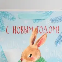 Пакет подарочный ламинированный вертикальный &laquo;С новым годом&raquo;, ML 23&times;27&times;11.5 см