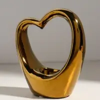 Подсвечник на 1 свечу &laquo;Сердце&raquo;, d=4 см, золото, 14.5&times;6&times;17 см