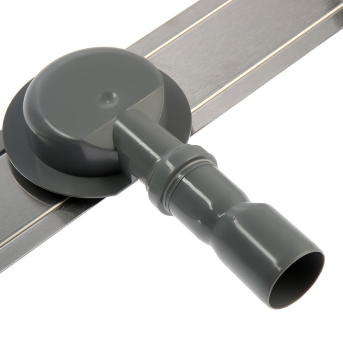 Трап ZEIN engr, c флaнцeм свободного вращ 360°, 7*60 см, d=40/50 мм, нерж сталь, сатин