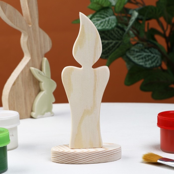 Заготовка для творчества Заготовка для творчества "Свеча", на подставке, 6,4 х 13,4 х 1,2 см, сосна