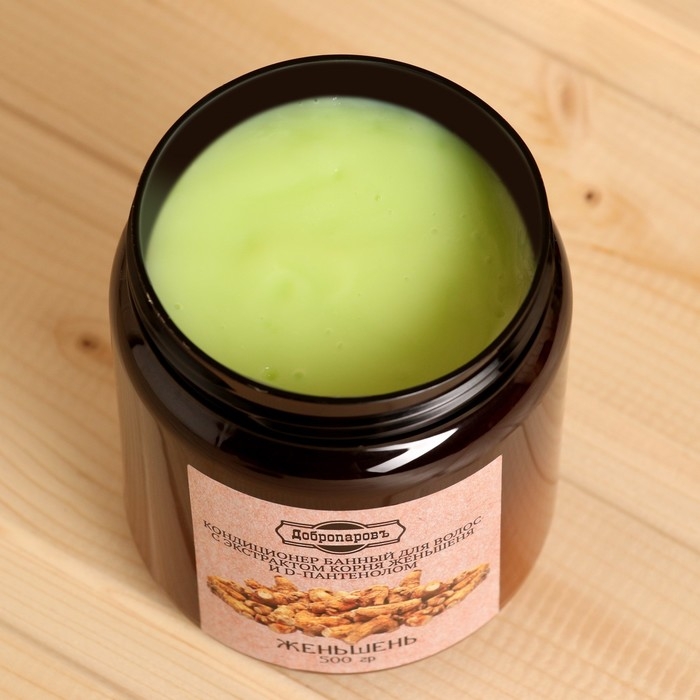Кондиционер банный для волос натуральный Кондиционер банный для волос натуральный "Женьшеневый" с Д-пантенолом, 500 г