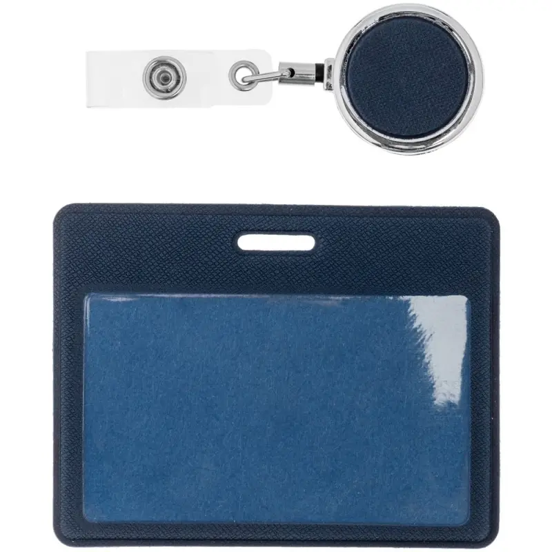 Чехол для карточки с ретрактором Devon, синий Чехол для карточки с ретрактором Devon, синий