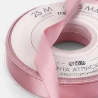 Лента атласная TEIRA, двухсторонняя, 15 мм, 25&plusmn;1 м, розовая №158