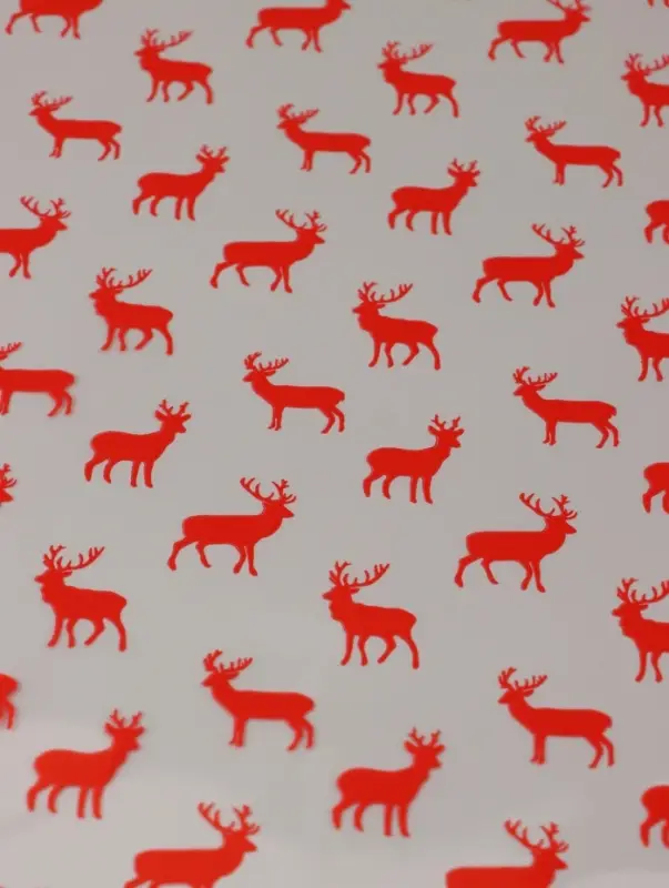 Пленка новогодняя глянцевая &laquo;Северные олени&raquo;, прозрачная, красный, 0.7&times;7.5 м, 40 мкм, 200 г
