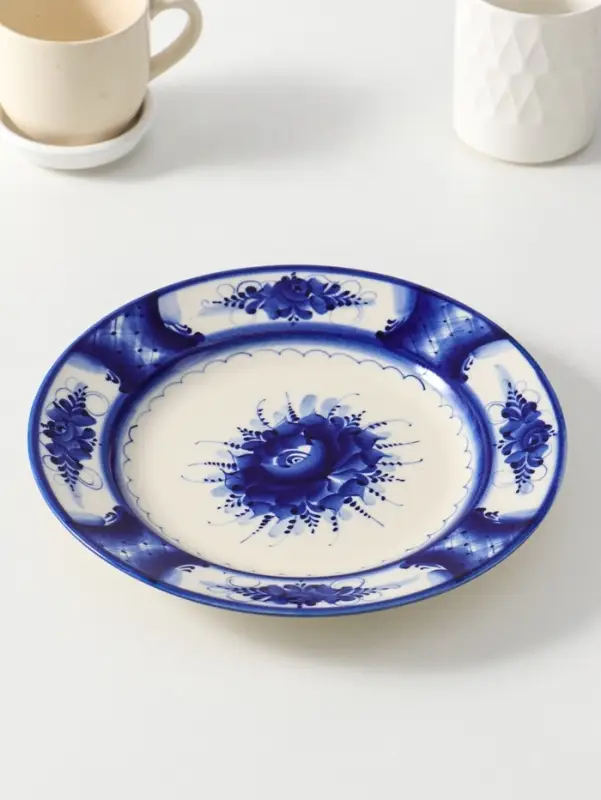 Тарелка под второе, D24см , гжель