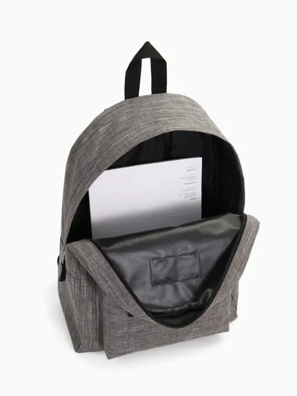 Рюкзак школьный на молнии, с карманом, однотонный, размер 30&times;14&times;41 см, графитовый