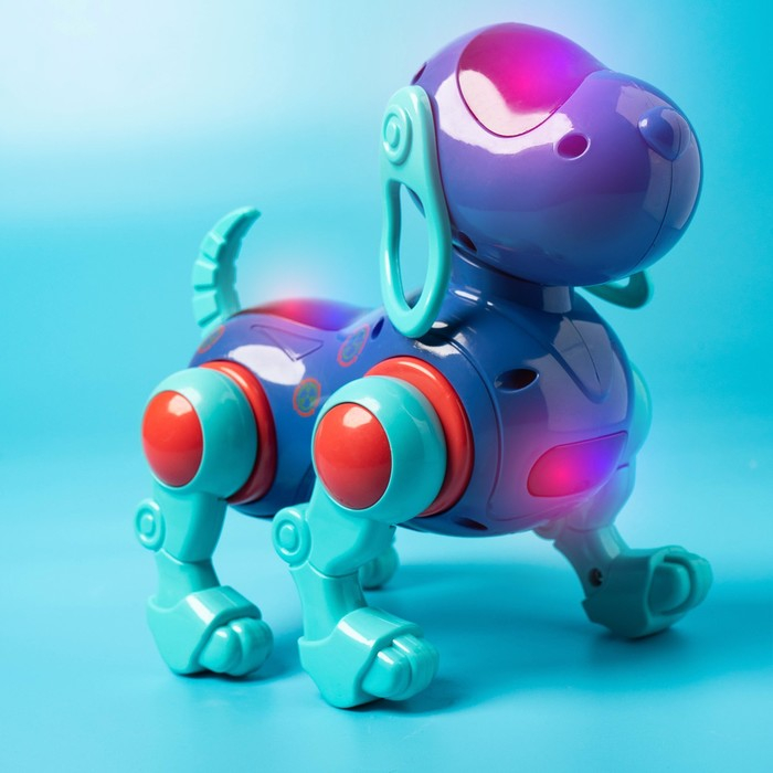 Робот-собака IQ DOG, световые и звуковые эффекты, русские песенки, работает от батареек, цвет синий Робот-собака IQ DOG, световые и звуковые эффекты, русские песенки, работает от батареек, цвет синий