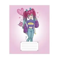 Тетрадь 18 листов в клетку Calligrata "Аниме 07", обложка мелованная бумага, ВД-лак, блок офсет, белизна 95%, МИКС