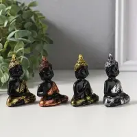Сувенир полистоун "Будда нарядный" набор 4 шт 2,3х4,5х6 см