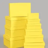 Набор подарочных коробок 10 в 1, прямоугольная, жёлтая, 30&times;19&times;12 - 12&times;6.5&times;4 см