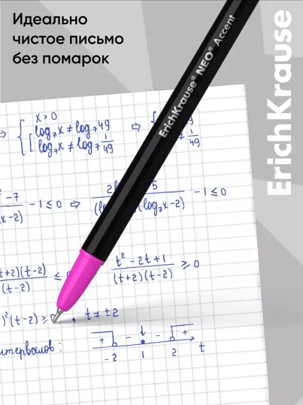 Ручка шариковая ErichKrause. Neo Accent, синий стержень, узел 0.7 мм, МИКС