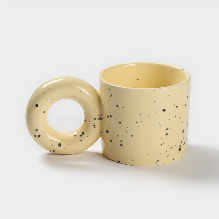 Кружка керамическая «Бублик», 300 мл, цвет жёлтый Кружка керамическая «Бублик», 300 мл, цвет жёлтый