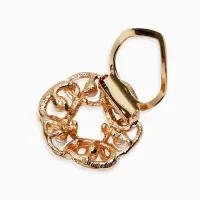 Зажим для платка &laquo;Звенья&raquo;, с жемчужиной, белый в золоте