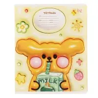 Тетрадь 12 листов в узкую линию на скрепке Inflated, обложка мелованный картон, ВД-лак, МИКС