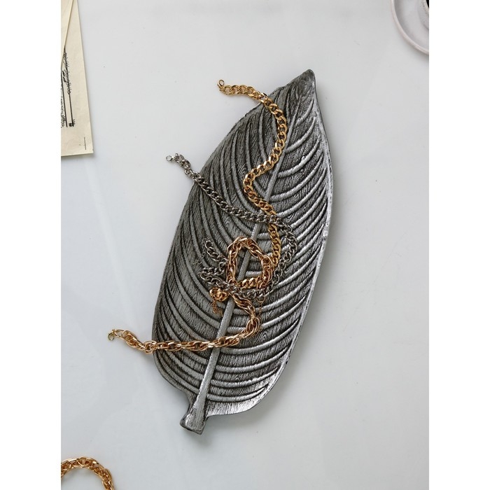 Органайзер «Лист», полистоун,цвет серебро Органайзер «Лист», полистоун,цвет серебро