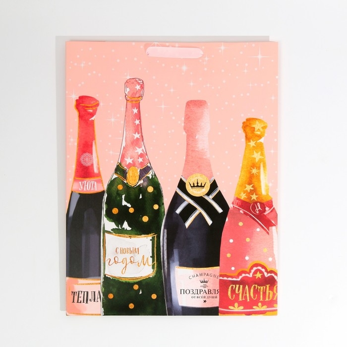 Пакет подарочный новогодний ламинированный &laquo;Бутылочку для тебя&raquo;, L 31 х 40 х 11,5 см, Новый год