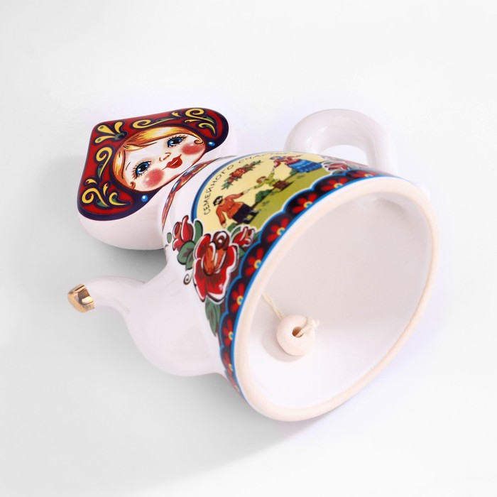 Колокольчик Кукла на чайнике, 10 см, микс Колокольчик Кукла на чайнике, 10 см, микс