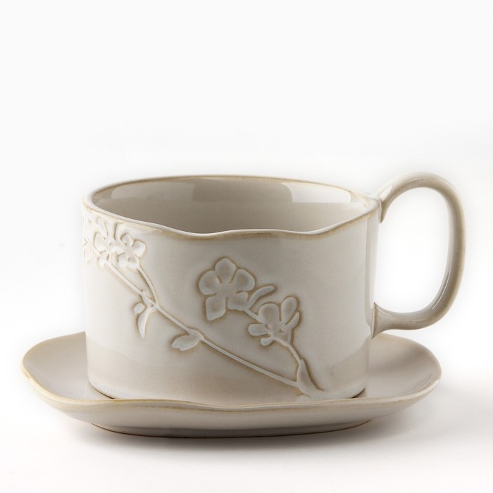 Чайная пара керамическая «Керамик», 2 предмета: кружка 220 мл, блюдце 13х13,6 см Чайная пара керамическая «Керамик», 2 предмета: кружка 220 мл, блюдце 13х13,6 см