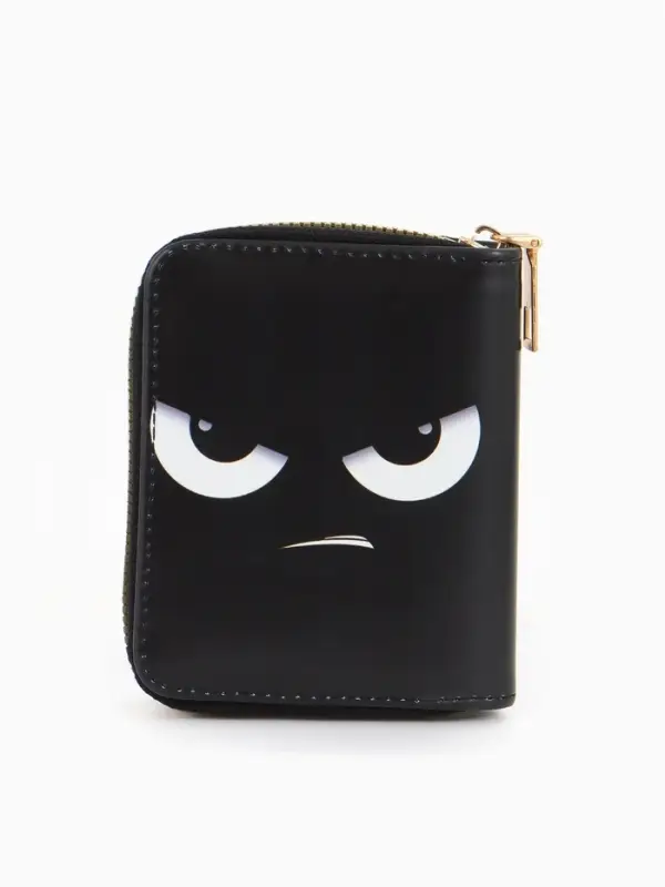 Кошелек дет 07-01-01 Июнь2539 глаза, 8,5*2,5*10,5 см, 2 отд+отд/молн, д/карт, черный