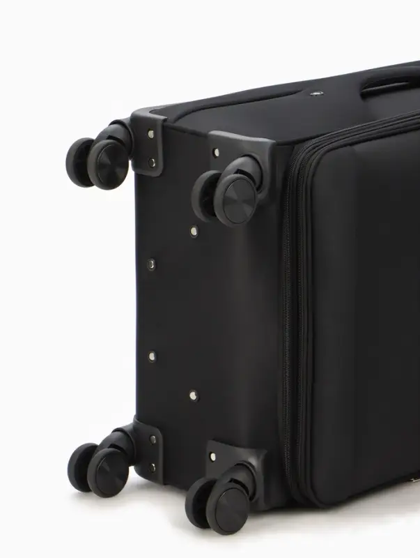 Чемодан на колёсах TEXTURA, кодовый замок, с увеличением, 42&times;26&times;68 см, 24", чёрный