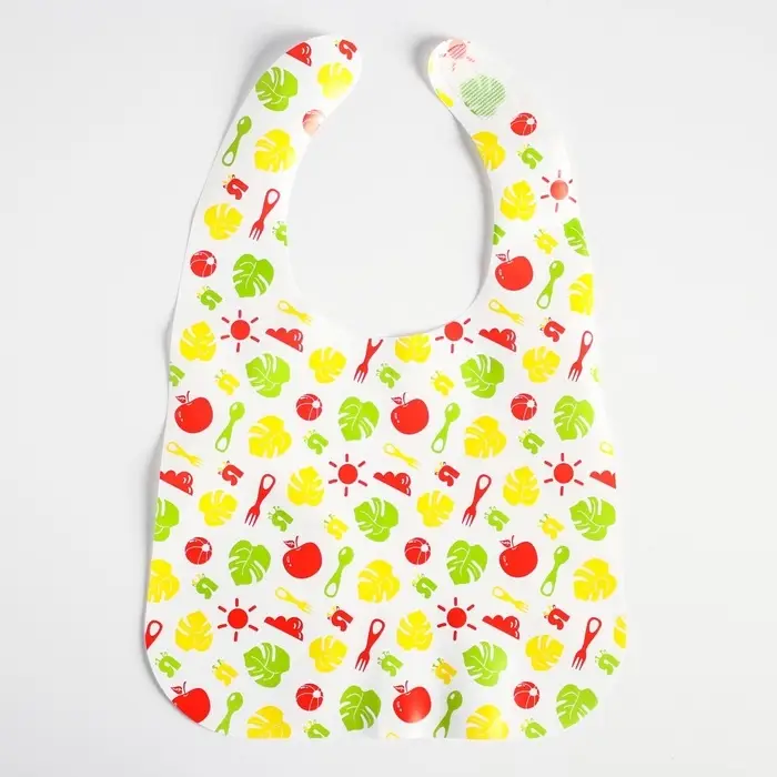 Нагрудник для кормления &laquo;Крошка Я&raquo; непромокаемый на липучке, желтый