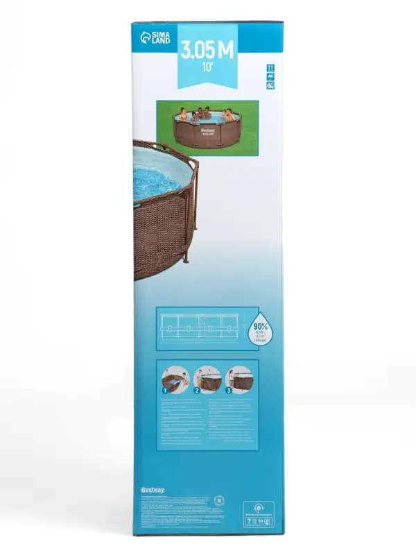 Бассейн каркасный Steel Pro, 305&times;100 см, круглый, цвет ротанг, 5617P Bestway