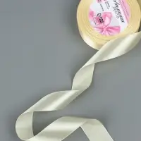 Лента атласная, 25 мм, 23&plusmn;1 м, светло-бежевая №64