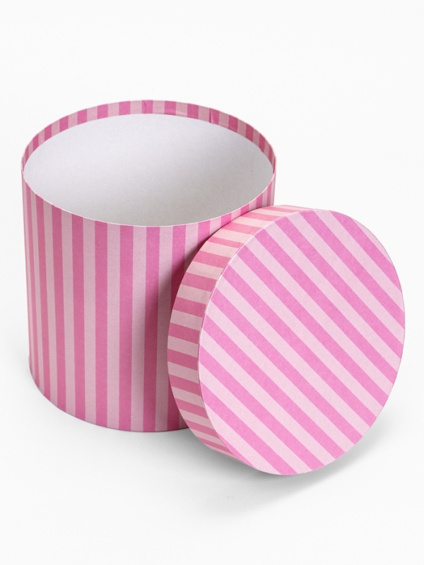 Шляпная коробка, полосы , 20 х 20 см