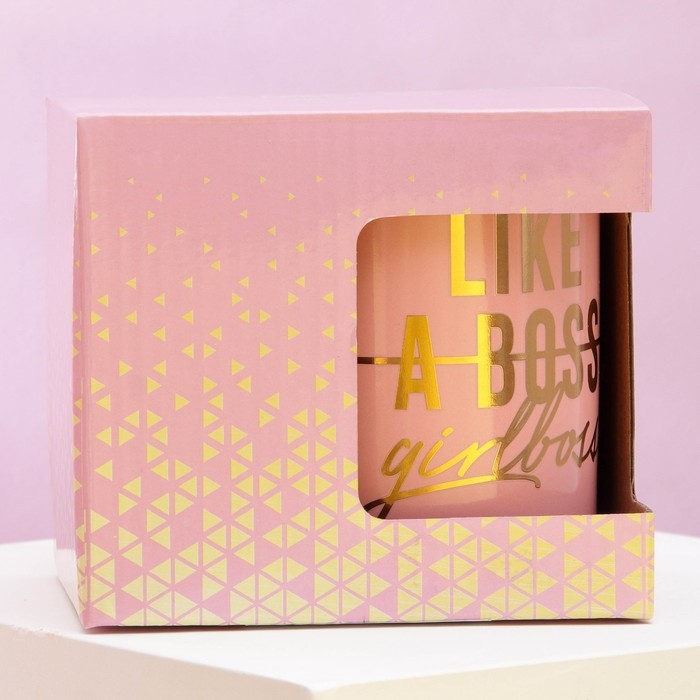 Кружка керамическая Girl boss, 300 мл, цвет розовый Кружка керамическая Girl boss, 300 мл, цвет розовый