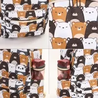 Рюкзак школьный &laquo;Медведи&raquo;, с пеналом, 29&times;12&times;41 см, разноцветный