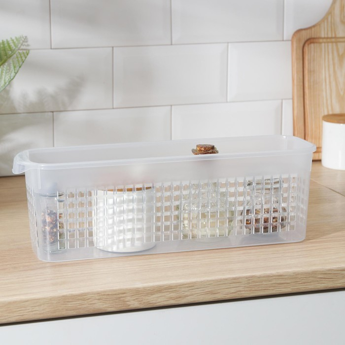 Корзина для хранения Доляна, 37,5×10,5×12 см, цвет прозрачный Корзина для хранения Доляна, 37,5×10,5×12 см, цвет прозрачный