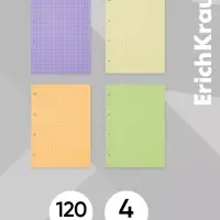 Сменный блок для тетради А5, на кольцах, 120 листов в клетку, ErichKrause, тонированный: 4 по 30 листов