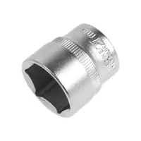 Головка торцевая шестигранная ТУНДРА, под квадрат 1/2", 27 мм, CrV