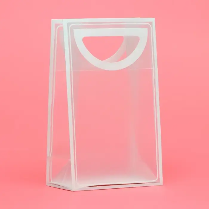 Пакет ПП с вырубной ручкой, прозрачный, 25&times;19&times;9 см, белый