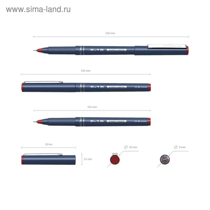 Ручка капиллярная Erich Krause F-15, узел 0.6 мм, чернила красные, длина линии письма 400 метров