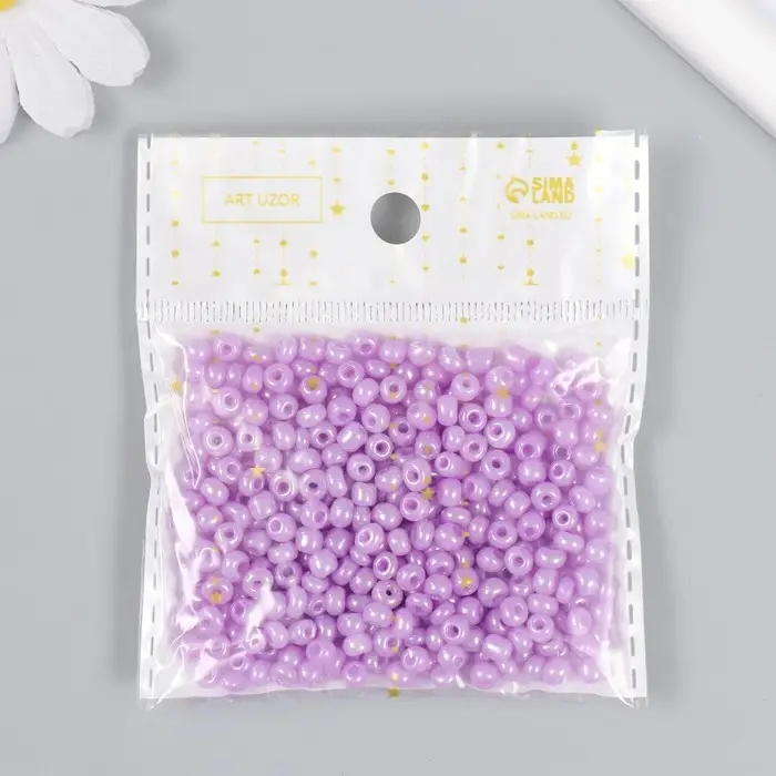 Бисер стекло 6/0  Бисер стекло 6/0 "Цветная серединка. Сирень" 30 гр