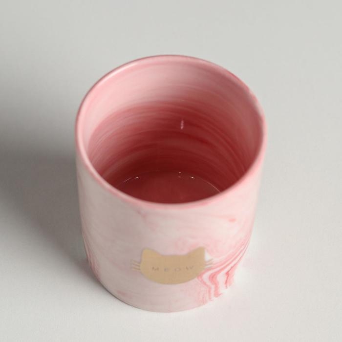 Горшок для цветов с тиснением, «Мяу», 8 х 9.5 см Горшок для цветов с тиснением, «Мяу», 8 х 9.5 см