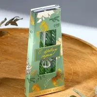 Свечи витые "С Новым годом. Конь и пуансеттия", 4 шт, 6,8 х 16 х 2 см
