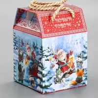 Подарочная новогодняя коробка «Золотая рыбка», для сладких подарков, 18×18×14 см