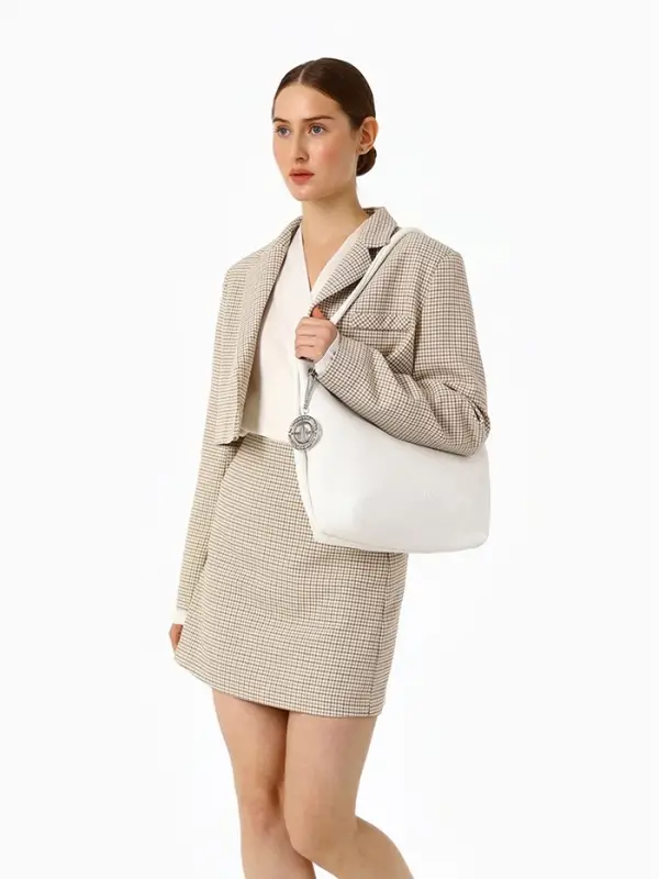 Сумка - мешок женская TEXTURA, на молнии, 36&times;10&times;28 см, белая