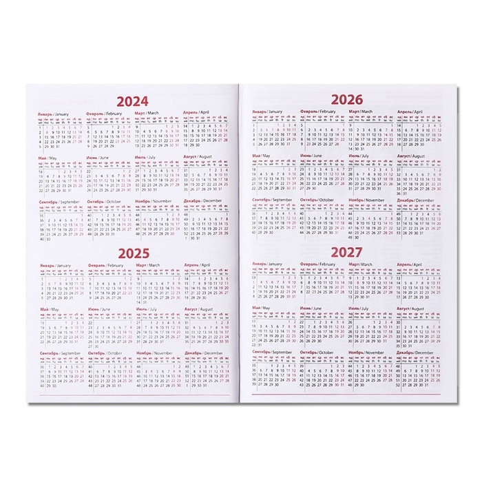 Ежедневник недатированный А5, 160 листов  Ежедневник недатированный А5, 160 листов "Небраска", перфорация углов, красный