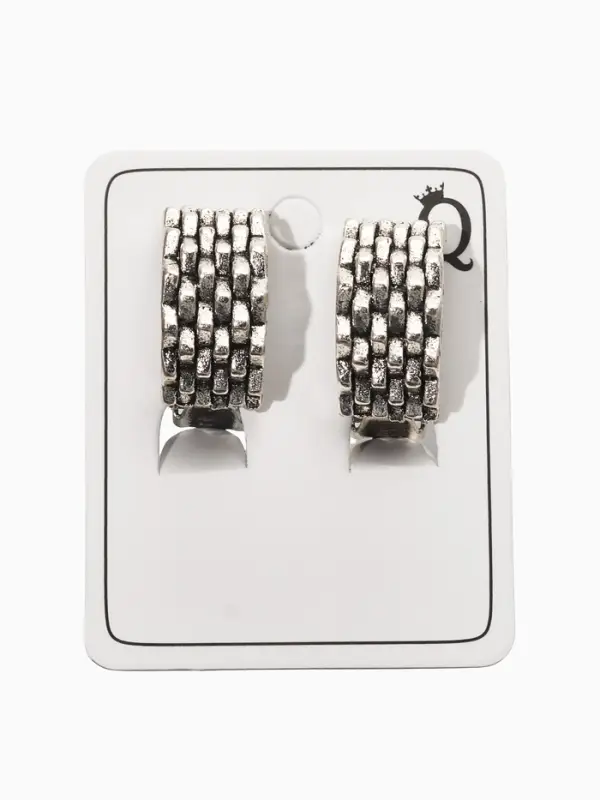 Клипсы Клипсы "Винтаж" плетение, цвет чернёное серебро