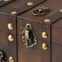 Шкатулка для украшений &laquo;Сундучок. Лев. С заклёпками&raquo;, дерево, коричневая, 21.8&times;15.5&times;15 см