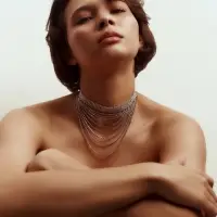 Колье &laquo;Водопад&raquo;, волна, белое в серебре, 25 см