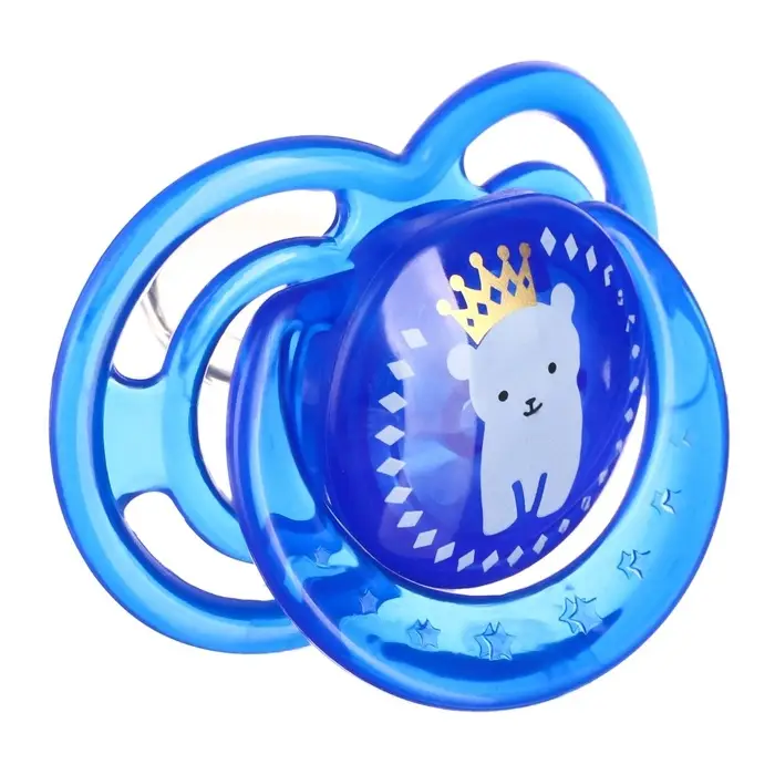 Соска- пустышка ортодонтическая M&B &laquo;Мишка&raquo; с колпачком, от 6 мес., голубой