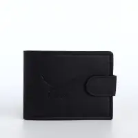 Портмоне мужское &laquo;Орёл&raquo;, на кнопке, отдел для карт, монет, чёрное